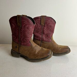 Kids Durango Brown and Brick Red Boots Size 12 (little kid)
